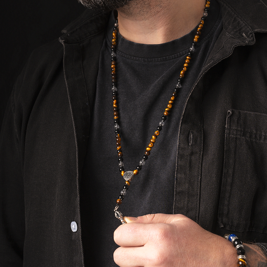 картинка Мужские бусы Тигровый глаз от магазина Beadsbrand