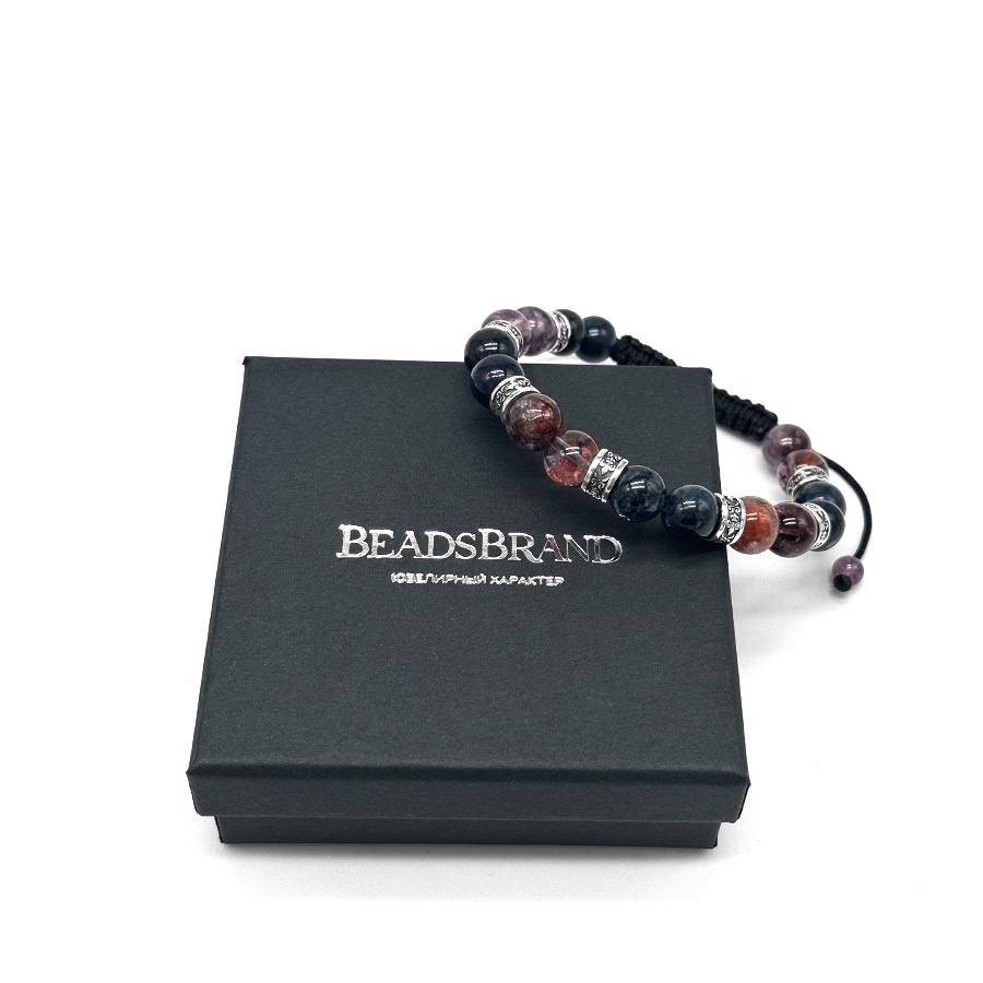 картинка Мужской браслет Дюмортьерит и Ауралит от магазина Beadsbrand