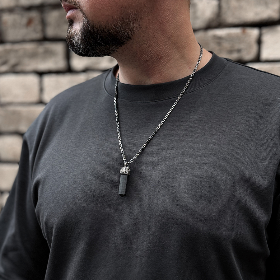 картинка Кулон с камнем Шерл от магазина Beadsbrand