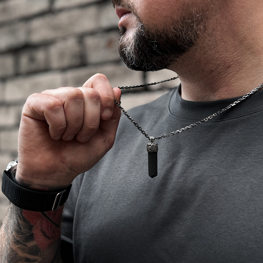картинка Кулон с камнем Шерл от магазина Beadsbrand