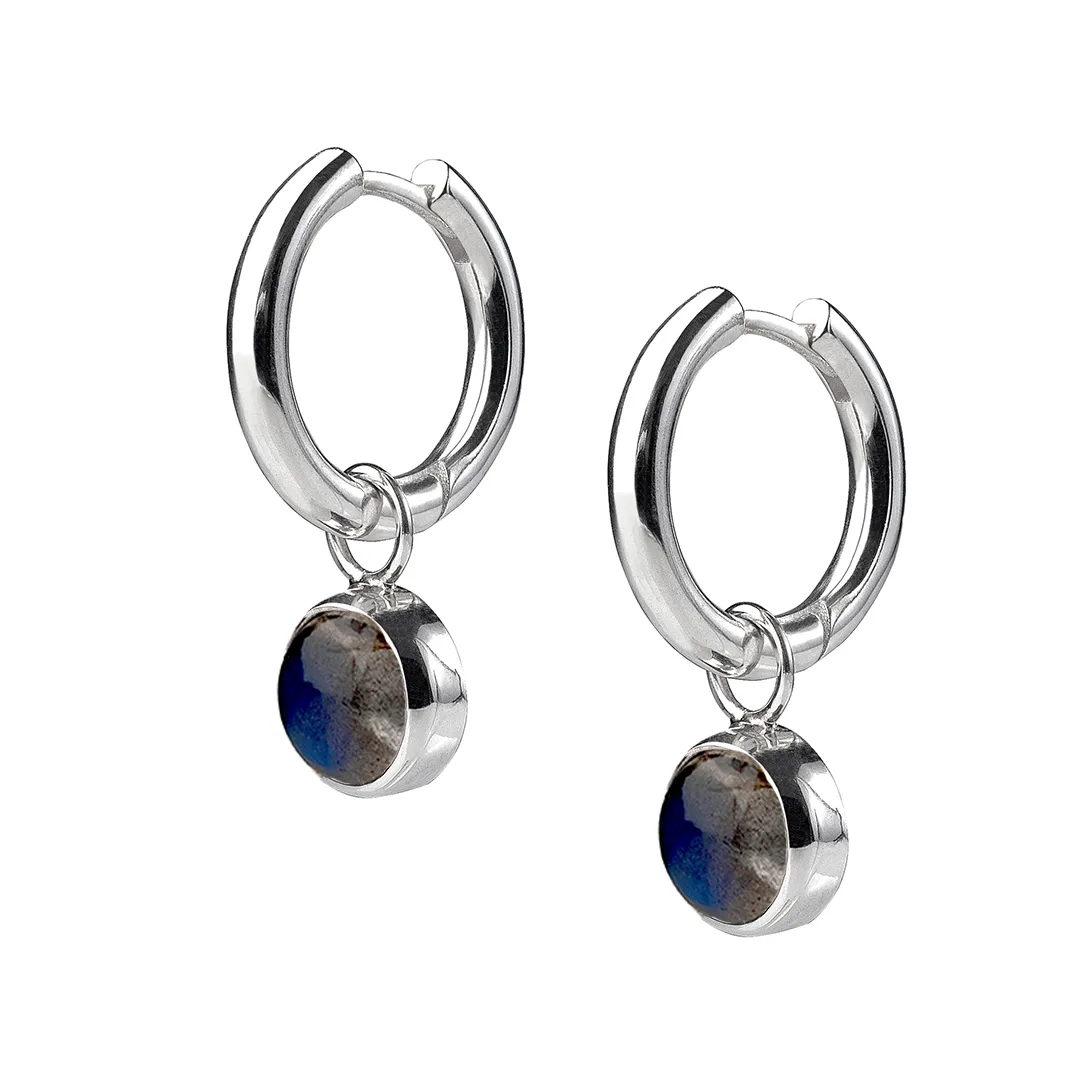 картинка Женские серьги-кольца с лабрадором от магазина Beadsbrand