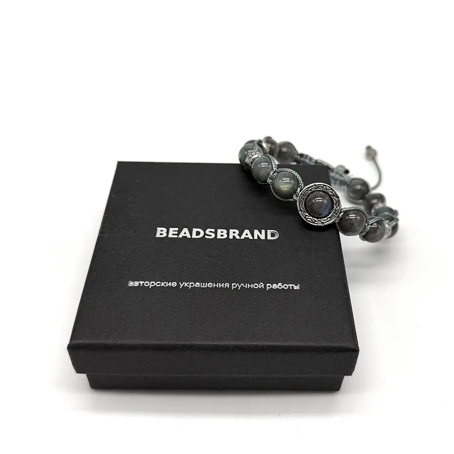 картинка Мужской браслет Лабрадорит разлом от магазина Beadsbrand