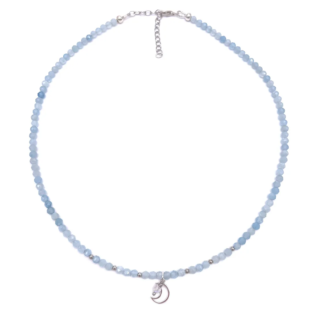 картинка Женский чокер из аквамарина Чакра Вишудха от магазина Beadsbrand