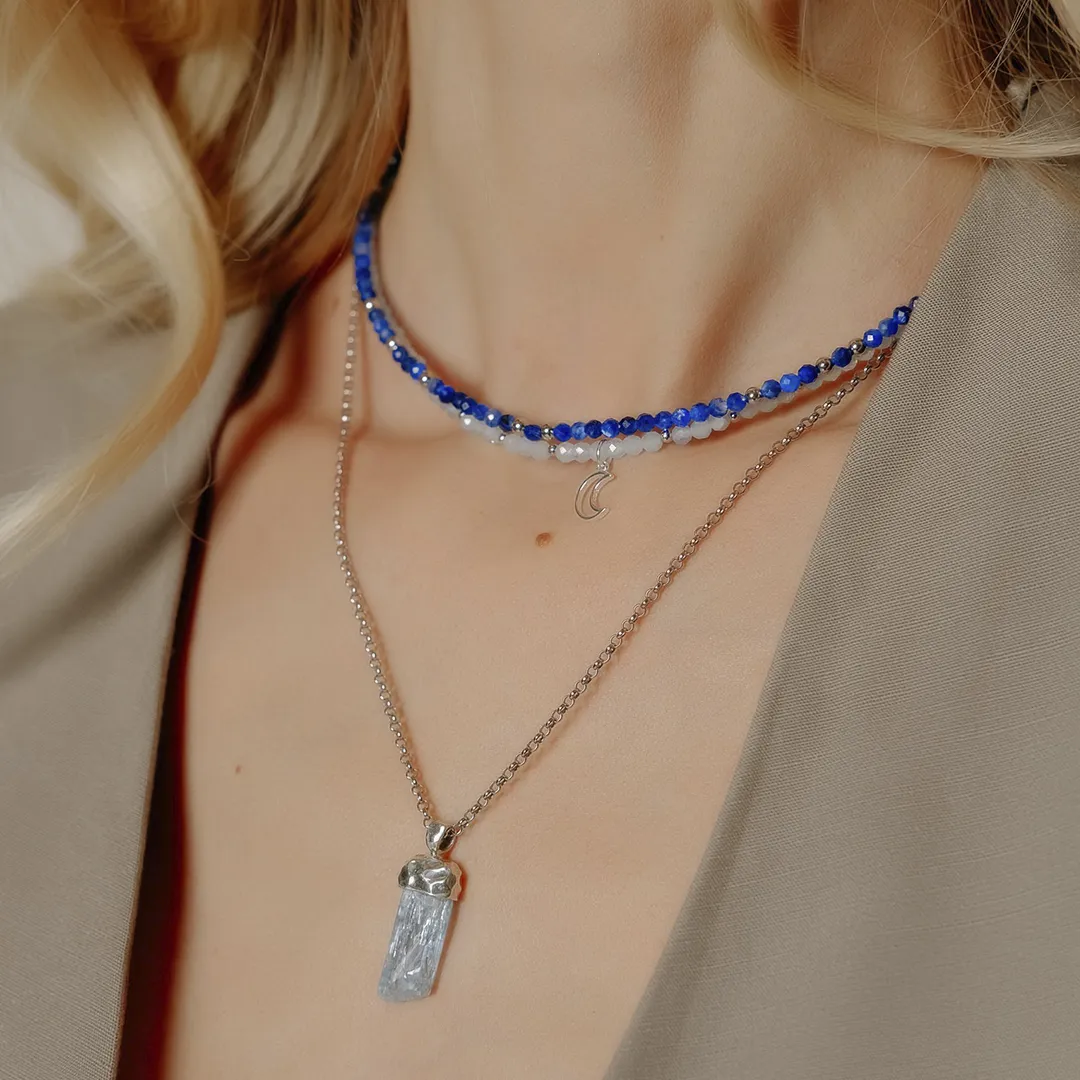 картинка Женский чокер из аквамарина Чакра Вишудха от магазина Beadsbrand