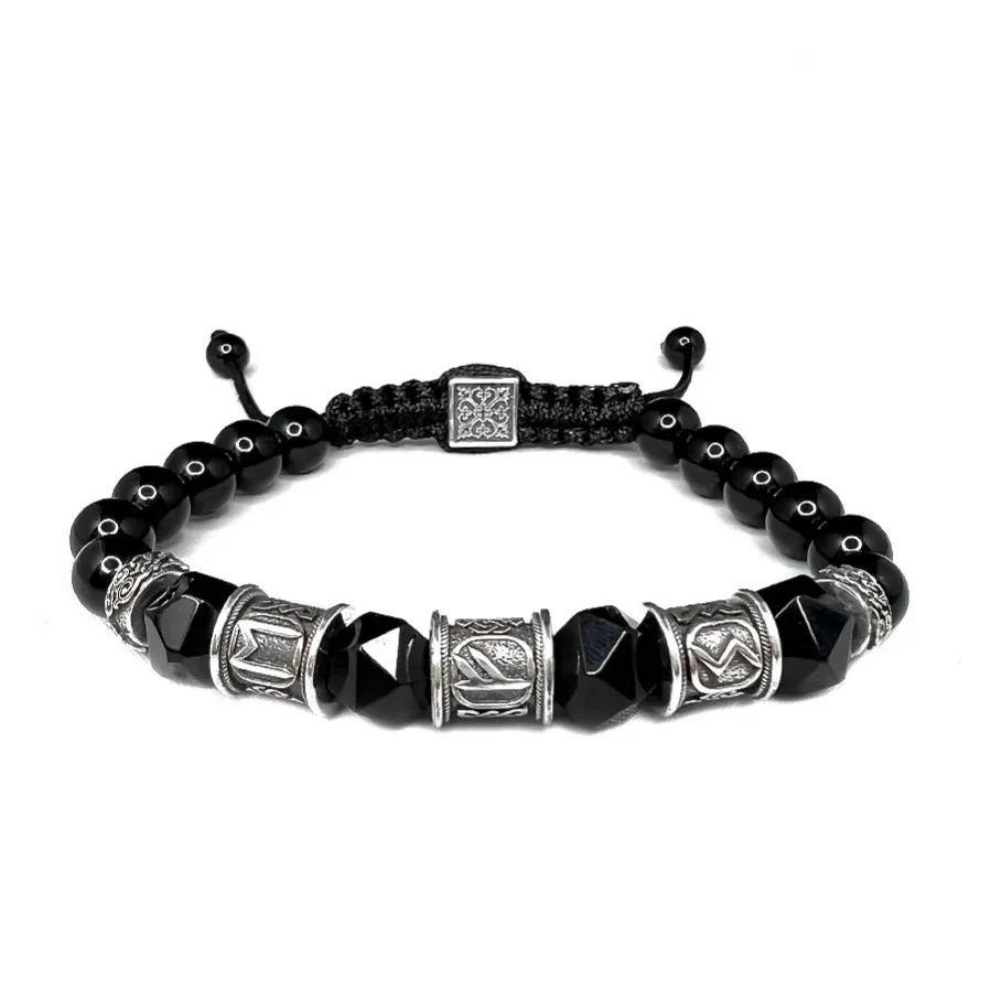 картинка Мужской браслет с рунами Прорыв в бизнесе от магазина Beadsbrand