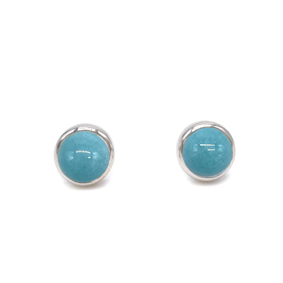 картинка Женские серьги пусеты с амазонитом от магазина Beadsbrand