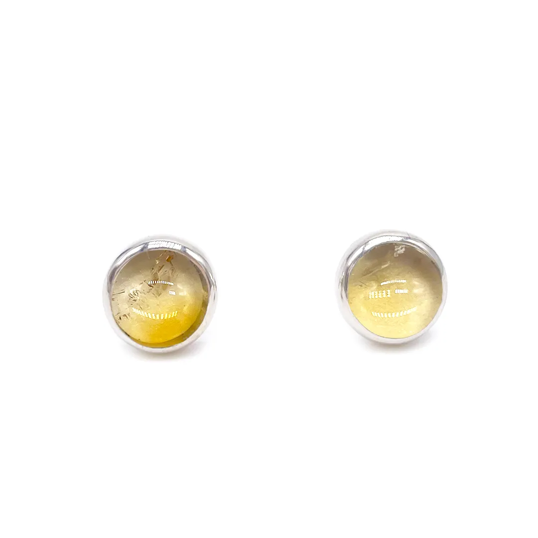 картинка Женские серьги пусеты с цитрином от магазина Beadsbrand