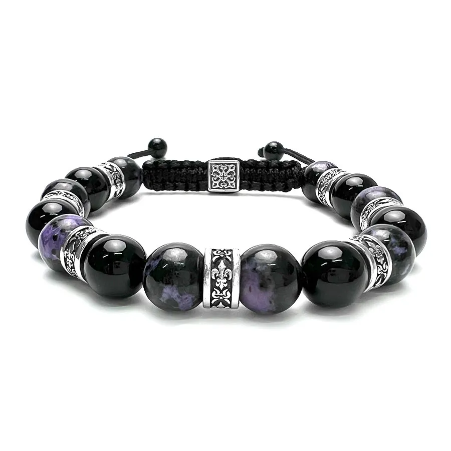 картинка Мужской браслет Чароит и Агат от магазина Beadsbrand
