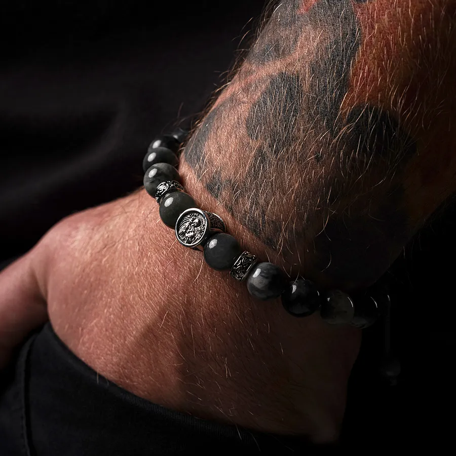 картинка Мужской браслет Ангел-хранитель кошачий глаз от магазина Beadsbrand