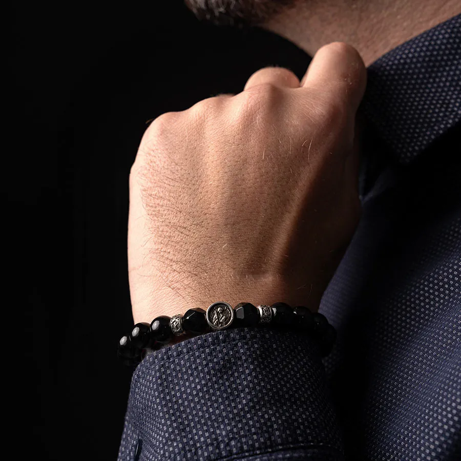 картинка Мужской браслет Ангел-хранитель агат от магазина Beadsbrand