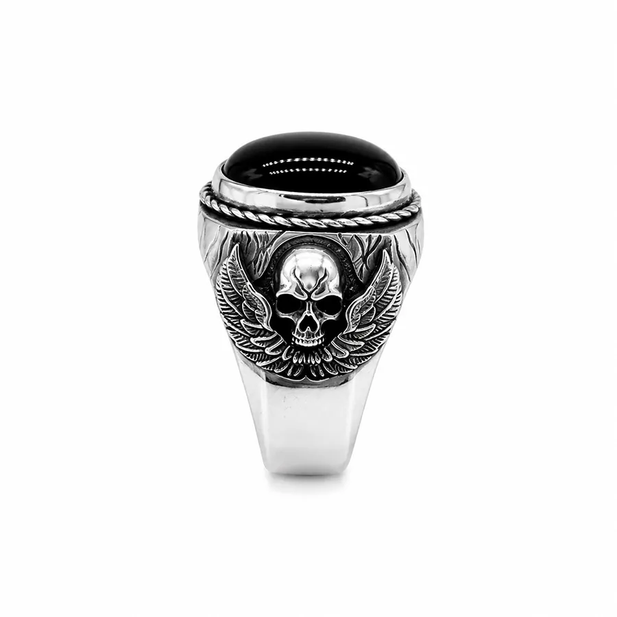 картинка Мужское кольцо черепа Агат от магазина Beadsbrand