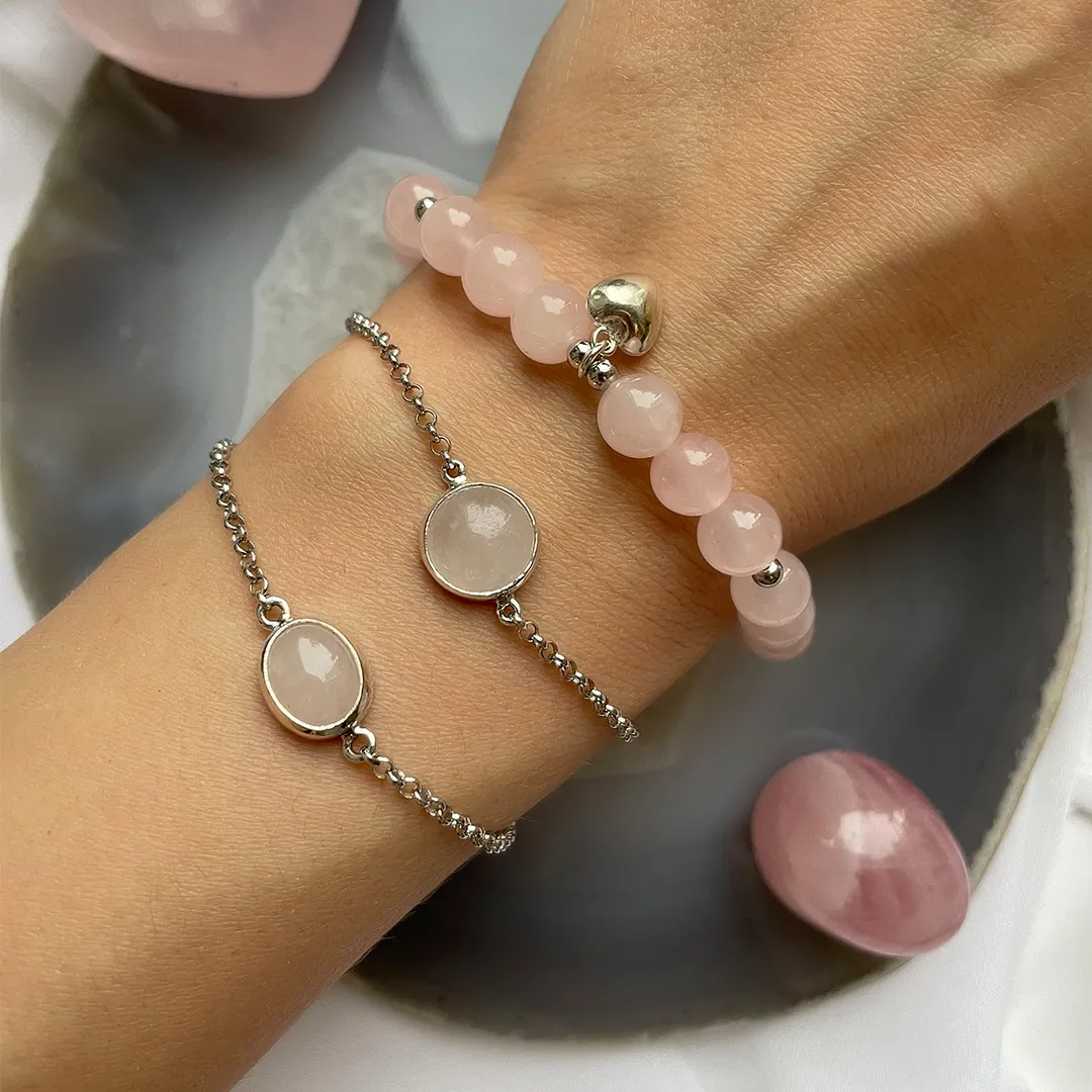 картинка Женский браслет с розовым кварцем от магазина Beadsbrand