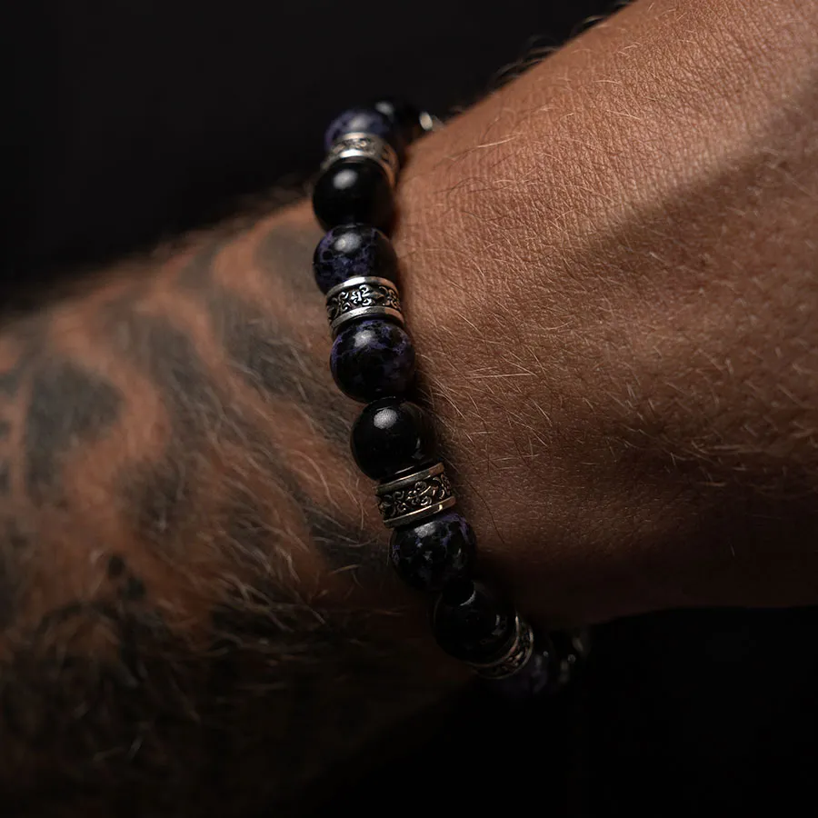 картинка Мужской браслет Чароит и Агат от магазина Beadsbrand