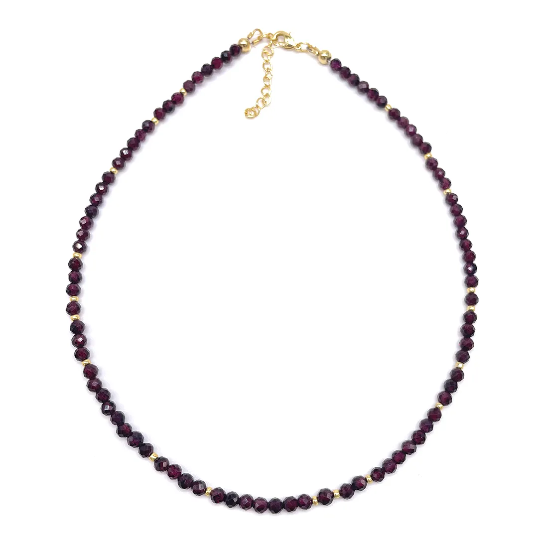 картинка Женский чокер из граната с бисером от магазина Beadsbrand