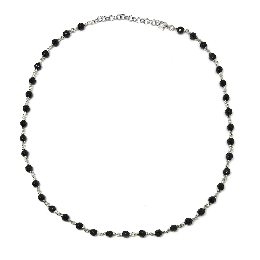 картинка Женский чокер с плетением Черный агат от магазина Beadsbrand