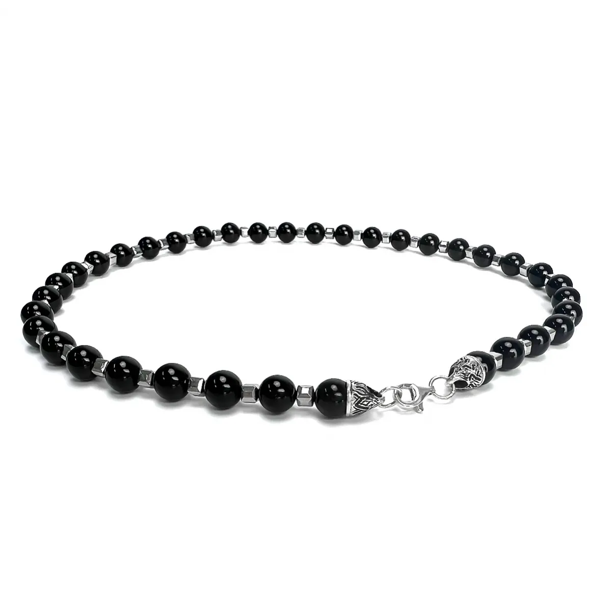 картинка Мужской чокер агат и гематит кубик от магазина Beadsbrand