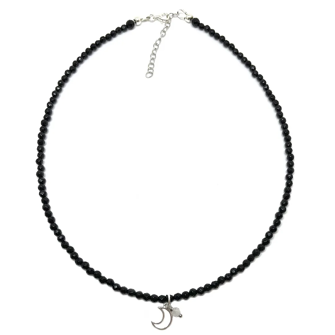картинка Женский чокер из черного агата Чакра Муладхара от магазина Beadsbrand