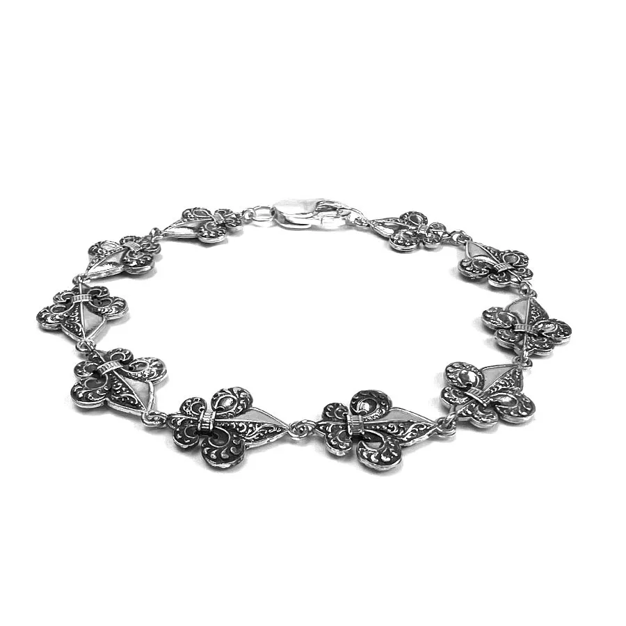 картинка Мужской браслет-цепь Геральдическая лилия от магазина Beadsbrand