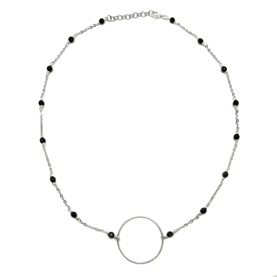 картинка Чокер женский из черного агата Круг от магазина Beadsbrand