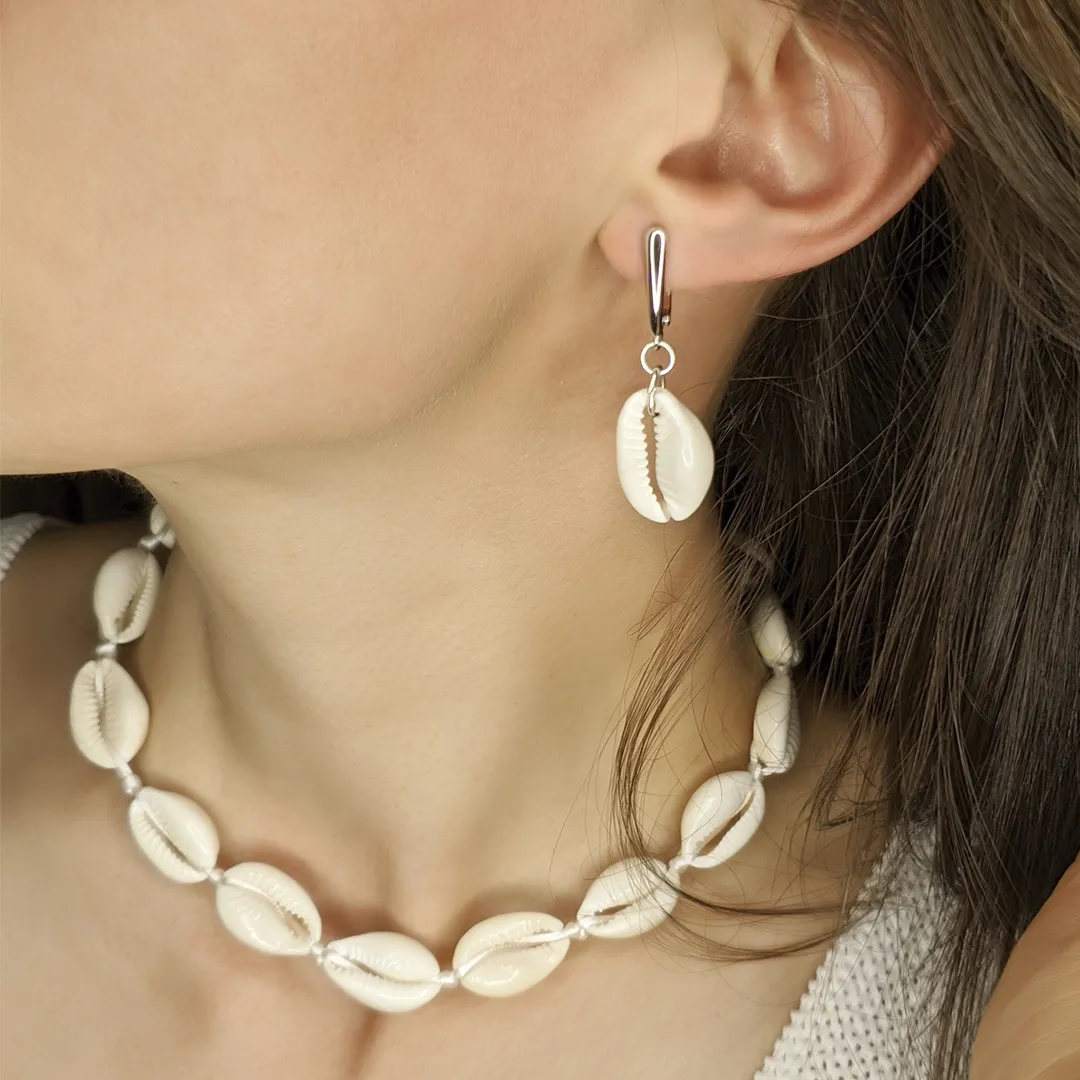 картинка Женские серьги с ракушками Каури от магазина Beadsbrand
