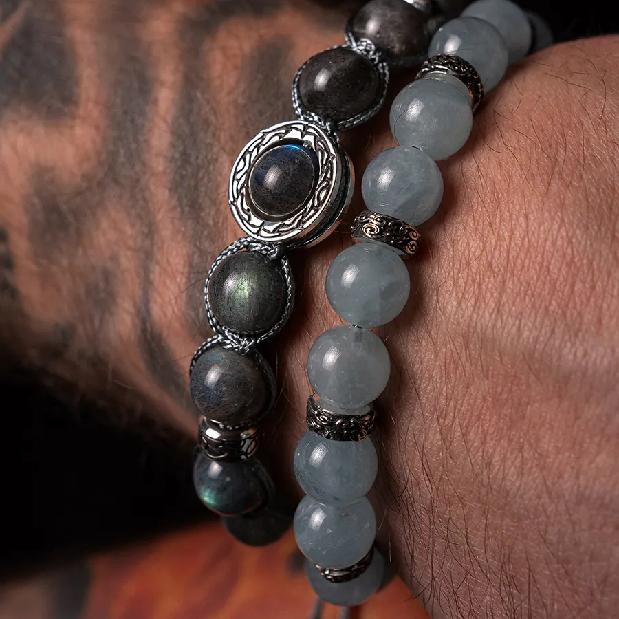 картинка Мужской браслет Аквамарин от магазина Beadsbrand