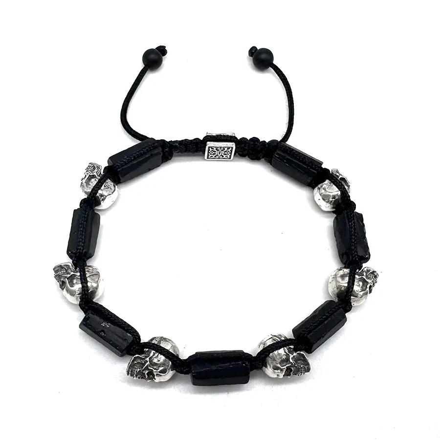 картинка Мужской браслет шамбала Шерл череп от магазина Beadsbrand