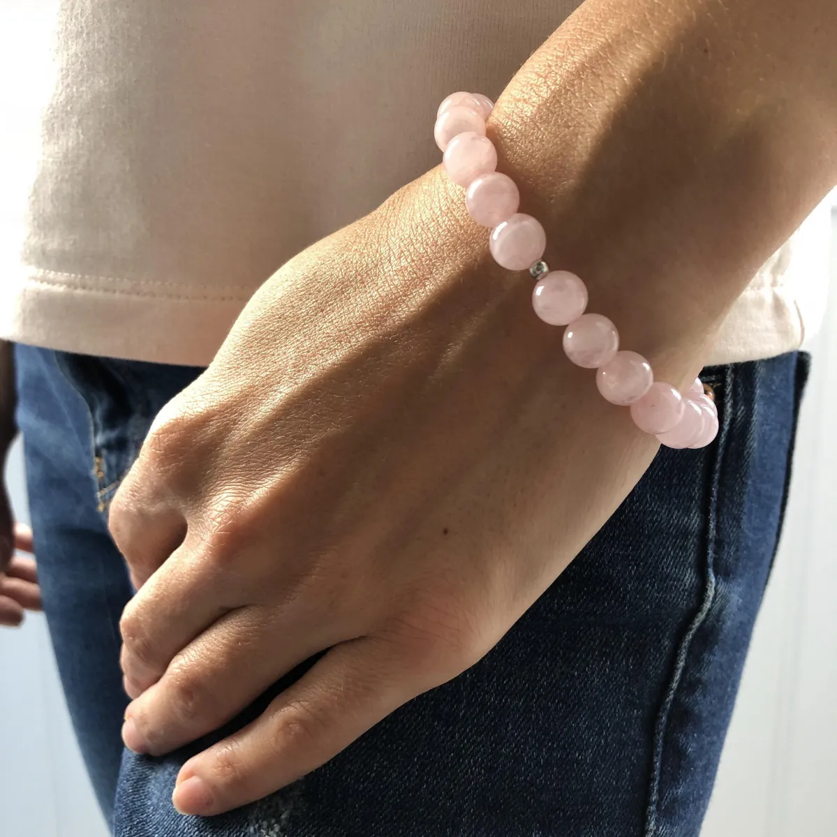картинка Женский браслет из розового кварца Пастель от магазина Beadsbrand
