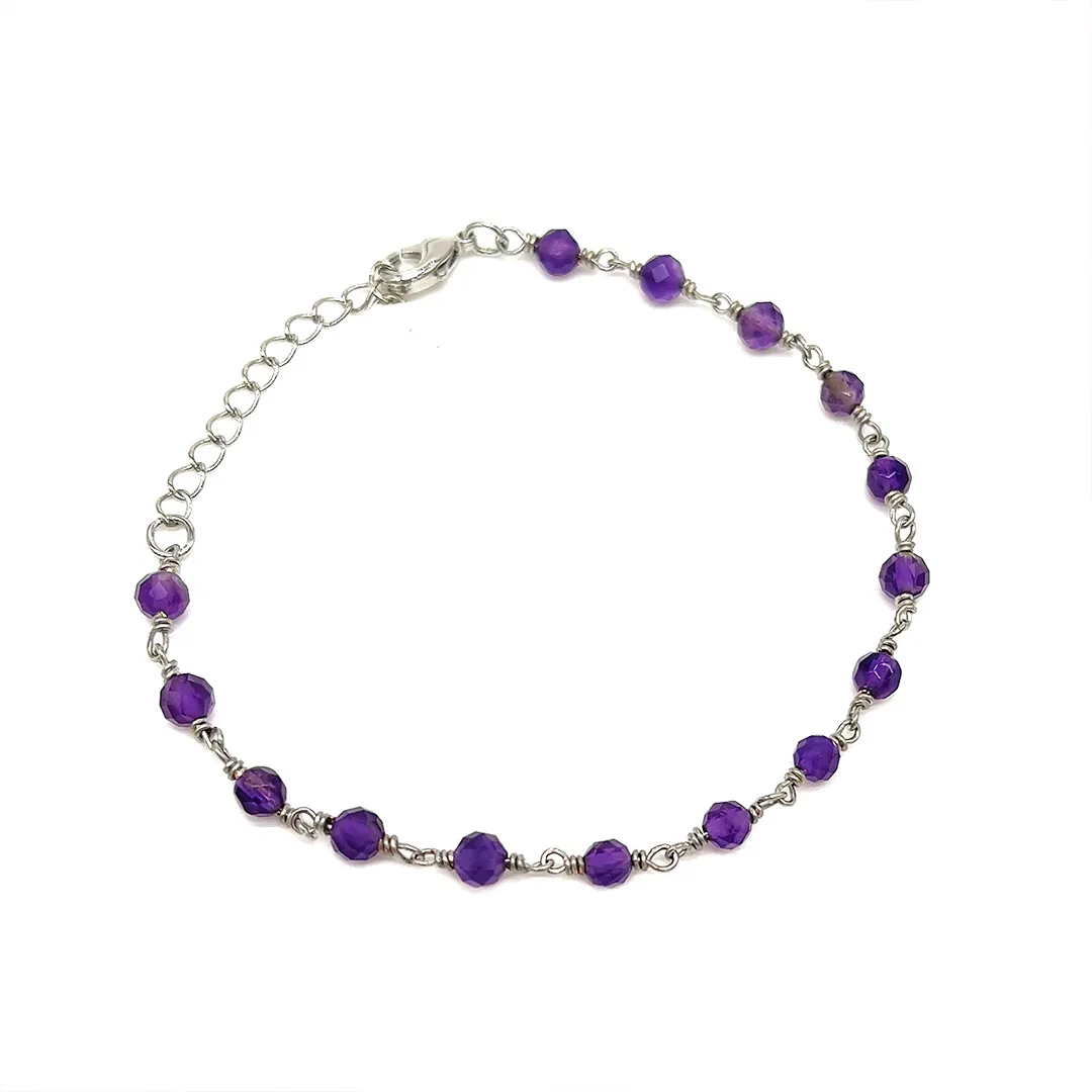 картинка Браслет из аметиста с плетением от магазина Beadsbrand
