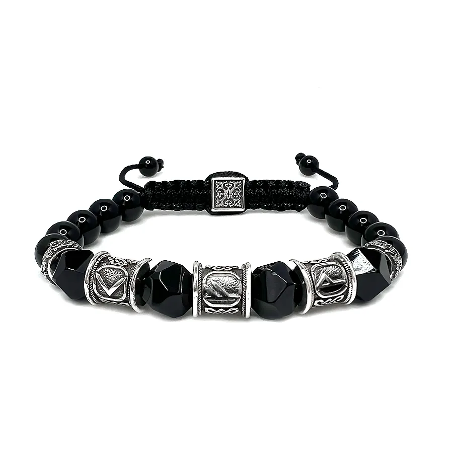 картинка Мужской браслет с рунами На удачу от магазина Beadsbrand