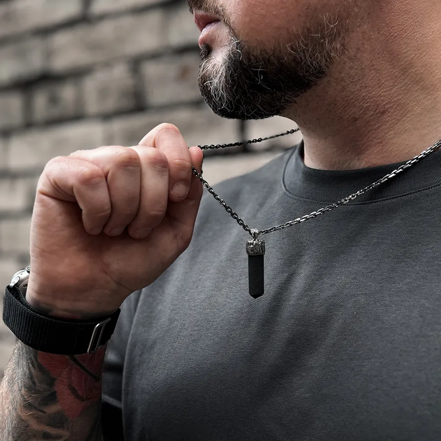 картинка Кулон с камнем Шерл от магазина Beadsbrand