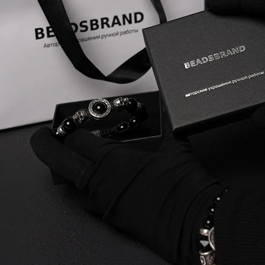 картинка Мужской браслет череп разлом от магазина Beadsbrand